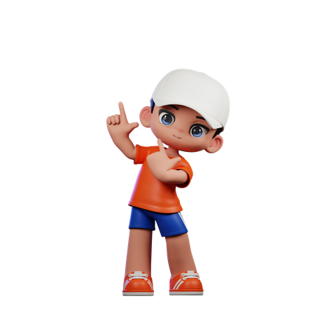 Man Pointing Up  3D Icon