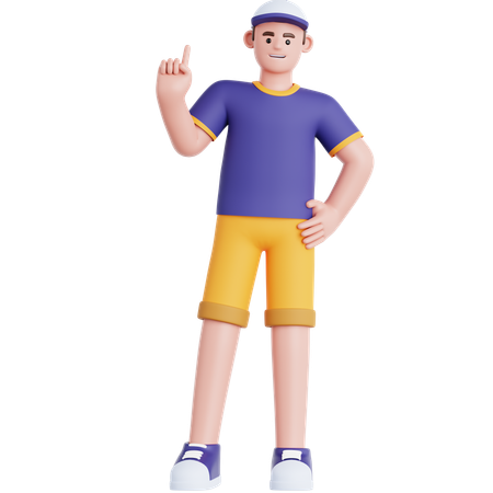 Man Pointing Up  3D Illustration