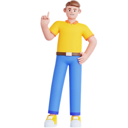 Man Pointing Up  3D Illustration