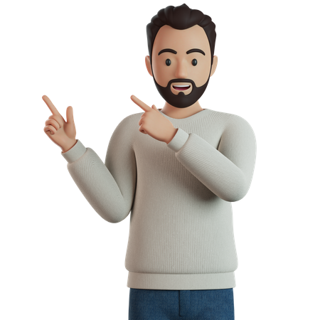 Man Points To Something  3D Icon