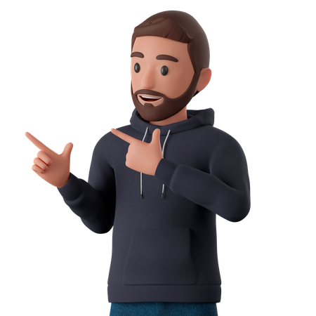 Man points to something  3D Icon