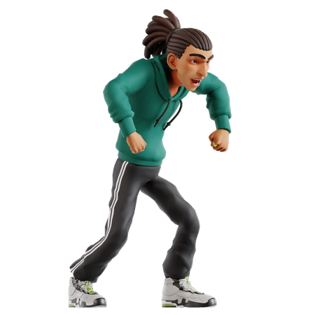 Man posing for fighting scene  3D Illustration