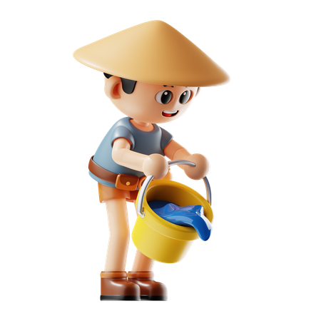 Man Pouring Water  3D Icon