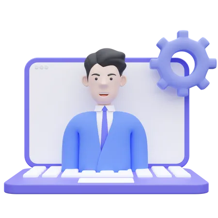 Man Power In Business 3 D Icon Illustation 3D Icon