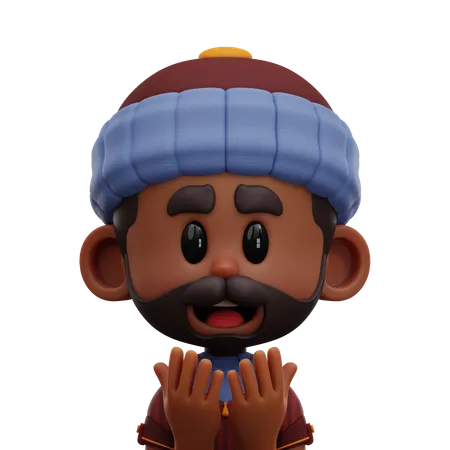 Man Pray Avatar  3D Icon