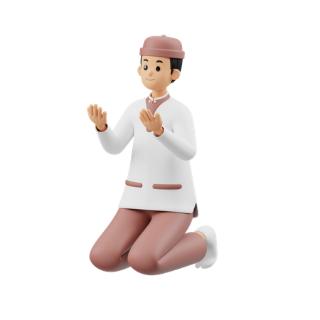 Man Praying  3D Illustration