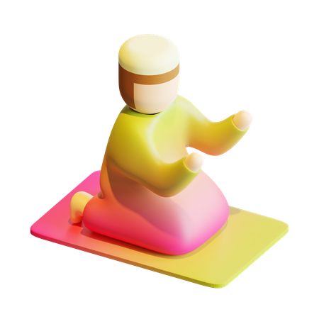 Man Praying  3D Icon