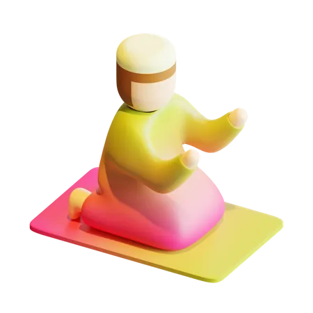 Man Praying  3D Icon