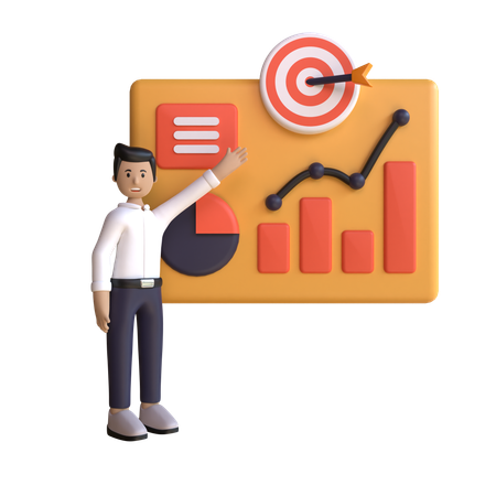 Man Presenting Data  3D Icon