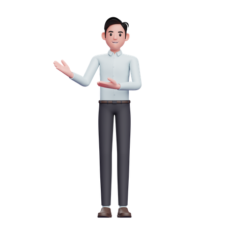 Man presenting pose wear business suit  3D Illustration