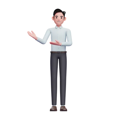 Man presenting pose wear business suit 3D Illustration
