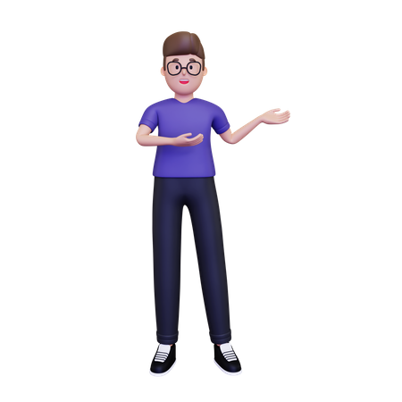 Man presenting something  3D Icon