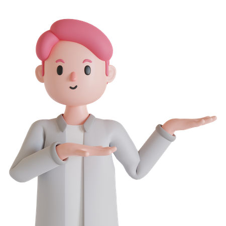 Man presenting something  3D Icon