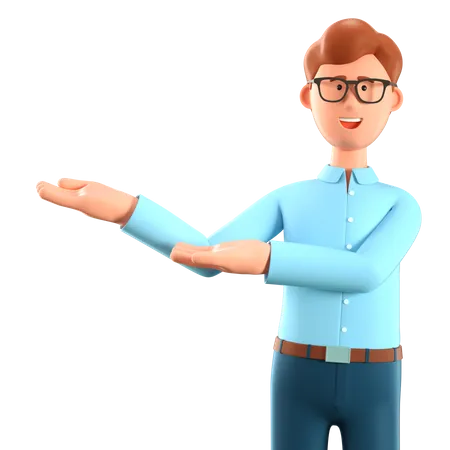 Man presenting something  3D Illustration