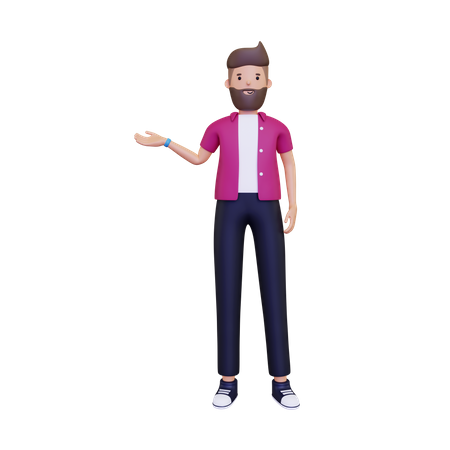 Man presenting something  3D Illustration