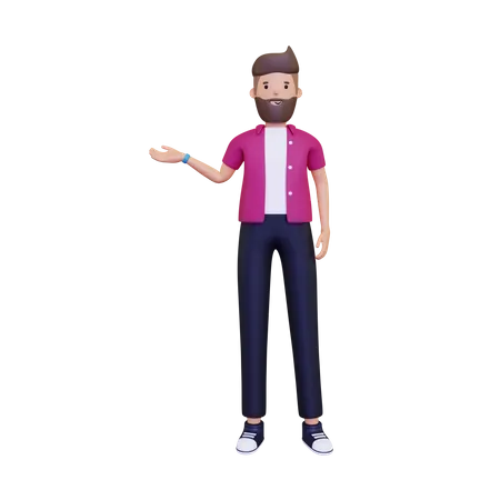 Man presenting something  3D Illustration