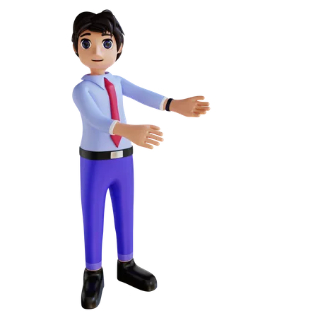 Man Presenting Something  3D Illustration