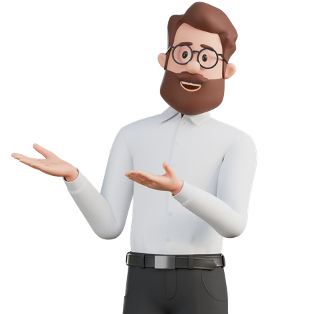 Man presenting something  3D Illustration
