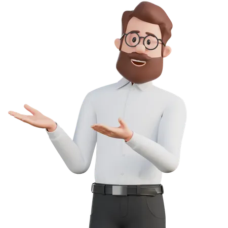 Man presenting something  3D Illustration