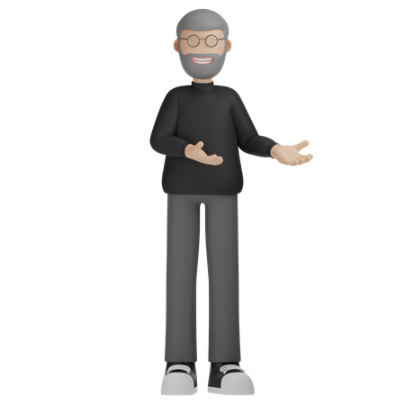 Man Presenting Something  3D Illustration