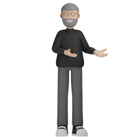 Man Presenting Something  3D Illustration