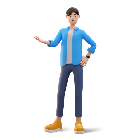 Man presenting something  3D Illustration