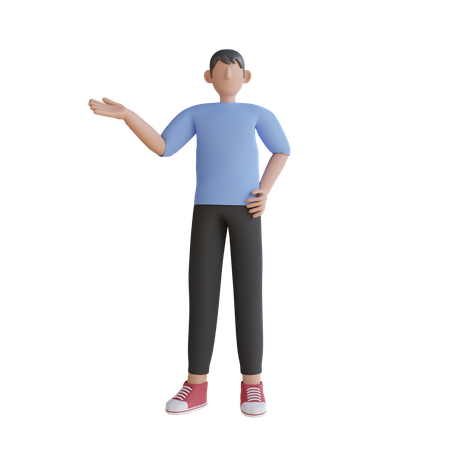 Man presenting something  3D Illustration