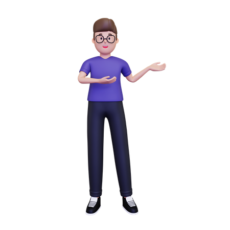 Man presenting something  3D Illustration