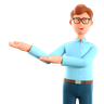 man presenting emoji 3d