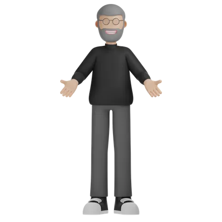 3 D Character Man Presenting Something 3D Illustration