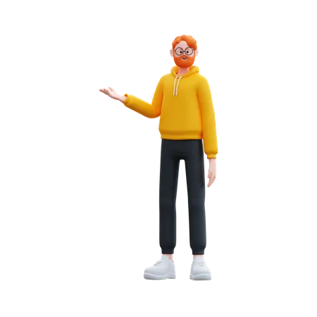 Man Presenting Something left  3D Illustration