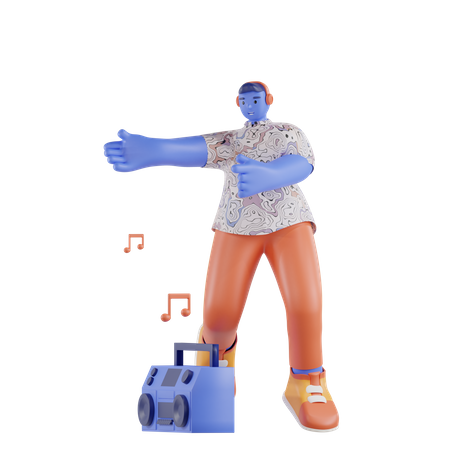 Man presenting something right  3D Icon