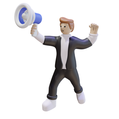 Man Promotion  3D Icon