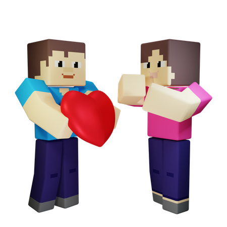 Man proposing girl  3D Icon