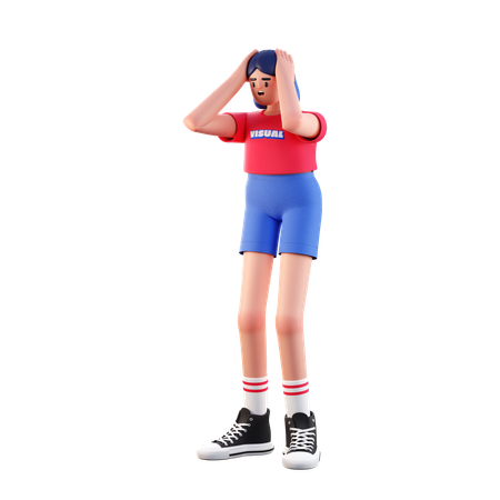Man Putting Hands On Head  3D Icon