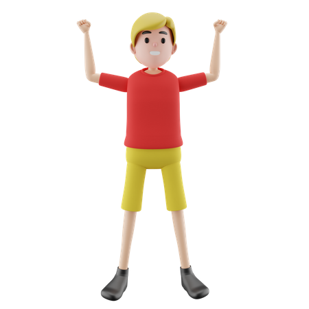 Man Raising Hand Pose  3D Illustration