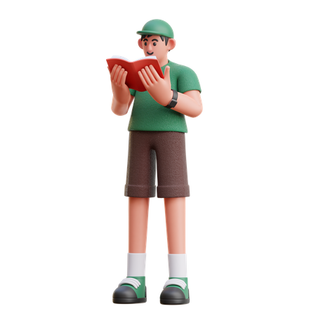 Man reading book  3D Illustration