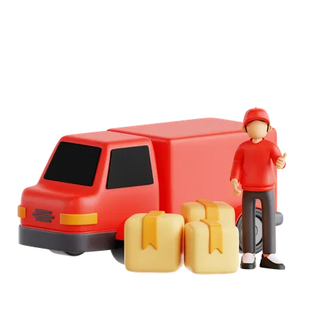 Man Ready For Making Deliveries  3D Illustration