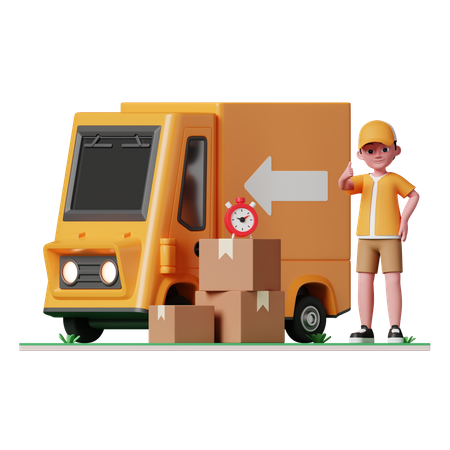 Man ready for making deliveries  3D Illustration