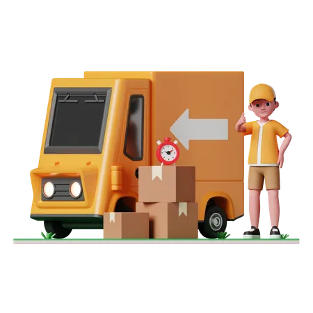 Man ready for making deliveries  3D Illustration