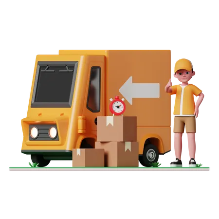 Man ready for making deliveries 3D Illustration