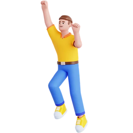 Man Ready to Fly  3D Illustration