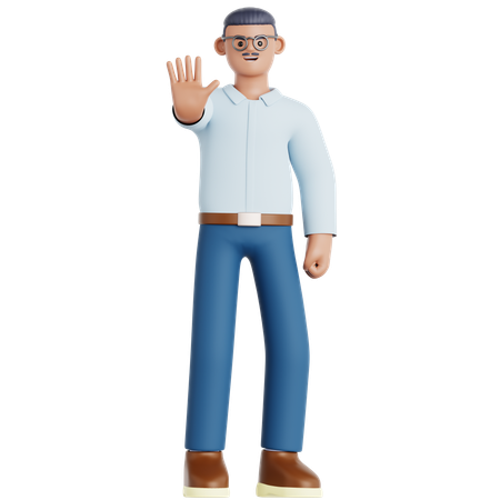 Man Rejection Pose  3D Illustration