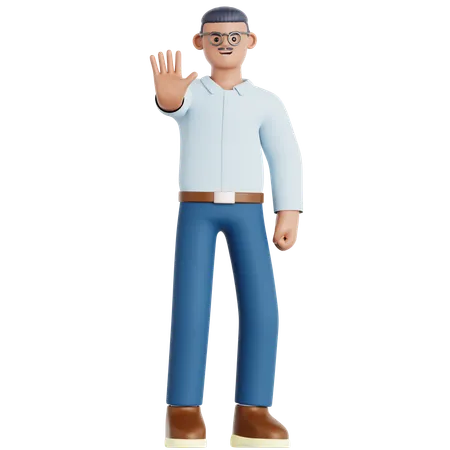 Man Rejection Pose  3D Illustration