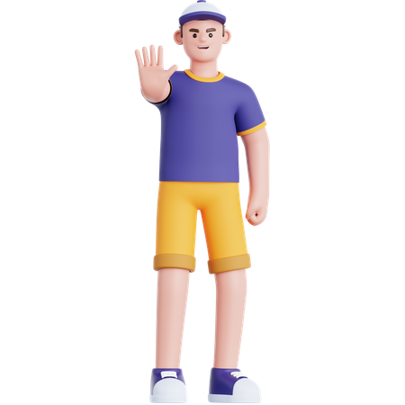 Man Rejection Pose  3D Illustration