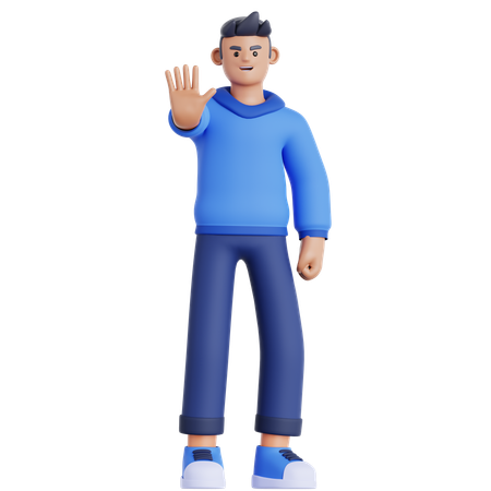 Man Rejection Pose  3D Illustration