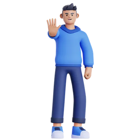 Man Rejection Pose  3D Illustration