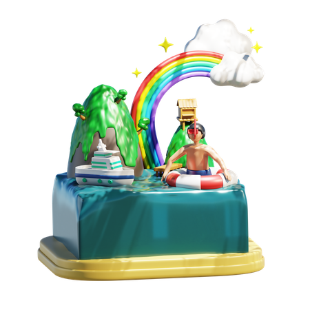 Man Relax  3D Icon