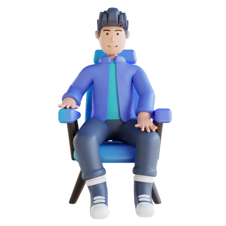 Man relaxed on Sofa  3D Illustration