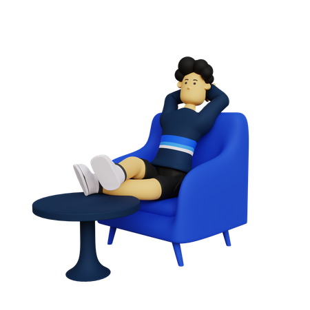 Man relaxing on sofa  3D Illustration